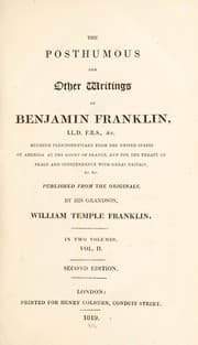 Tapa de Posthumous and other writings of Benjamin Franklin ...