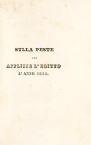 Tapa de Sulla peste che afflisse l'Egitto l'anno 1835. Relazione