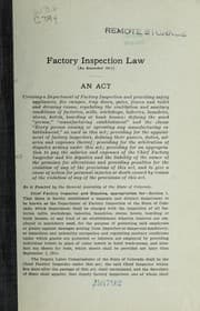 Tapa de Factory Inspection Law of the state of Colorado (as amended) 1911