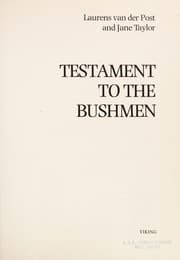 Tapa de Testament to the Bushmen