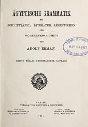 Tapa de A gyptische grammatik mit schrifttafel, literatur, lesestu cken und wo rterverzeichnis