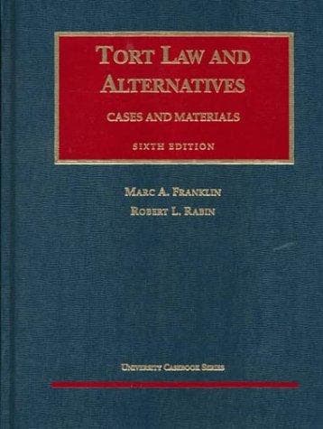 Tapa de Tort law and alternatives
