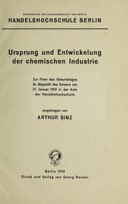 Tapa de Ursprung und entwickelung der chemischen industrie