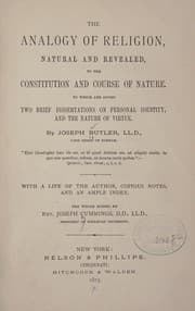 Tapa de The analogy of religion, natural and revealed, to the constitution and course of nature