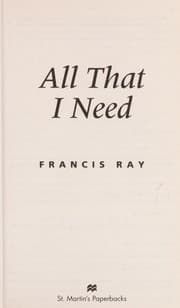 Tapa de All that I need