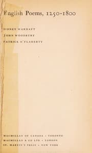 Tapa de English poems, 1250-1800