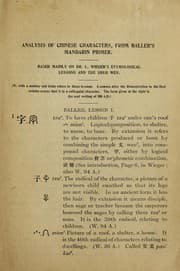 Tapa de Analysis of Chinese characters