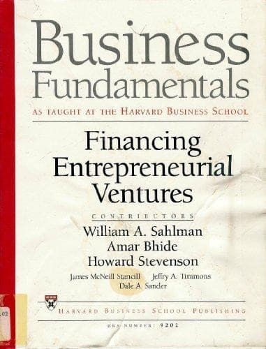 Tapa de Financing entrepreneurial ventures