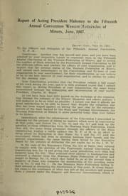 Tapa de Report of acting president Mahoney to the Fifteenth Annual Convention, Western Federation of Miners, June 1907
