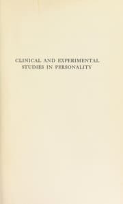 Tapa de Clinical and experimental studies in personality