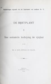 Tapa de Eene anatomische beschrijving der rijstplant