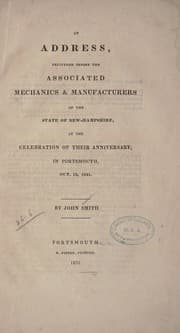 Tapa de An address delivered before the Associated Mechanics & Manufacturers of the State of New Hampshire at the celebration of their anniversary in Portsmouth, Oct. 13, 1831