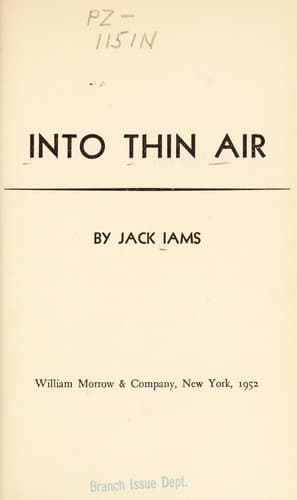 Tapa de Into thin air