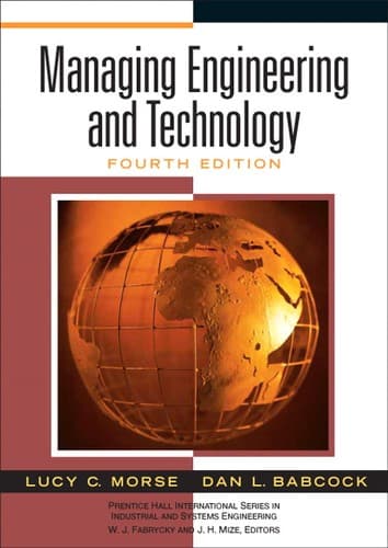Tapa de Managing engineering and technology: an introduction to management for engineers - 4. ed.