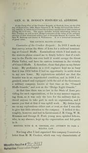 Tapa de Gen. G.M. Dodge's Historical address ...