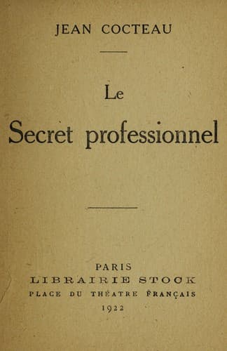 Tapa de Le secret professionnel