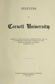Tapa de Statutes of Cornell university ... May 19, 1891