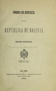 Tapa de Co digo de mineri a de la repu blica de Bolivia