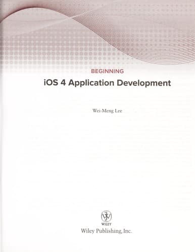 Tapa de Beginning iOS 4 application development