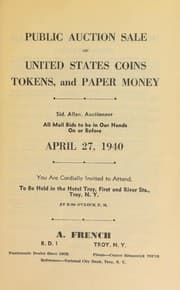 Tapa de Public auction sale of United States coins, tokens and paper money