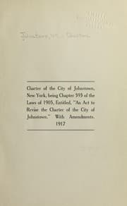 Tapa de Charter of the city of Johnstown, New York