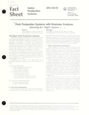 Tapa de Pork production systems with business analyses: selecting the "right" system