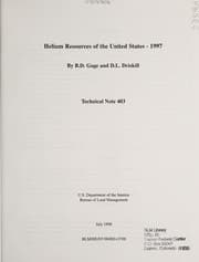 Tapa de Helium resources of the United States, 1997