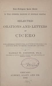 Tapa de M. Tulli Ciceronis Orationes et epistolae selectae