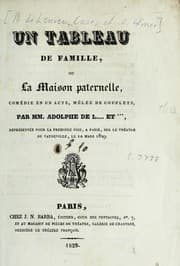 Tapa de Un tableau de famille; ou, La maison paternelle