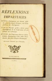 Tapa de Réflexions impartiales sur les conséquences qui doivent résulter, pour la Grande Bretagne, de l'indépendance des amériquains