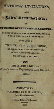 Tapa de Mathews' invitations, and Yates' reminiscences