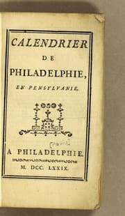 Tapa de Calendrier de Philadelphie, en Pensylvanie