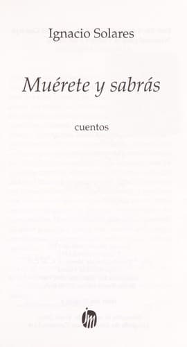 Tapa de Muérete y sabrás