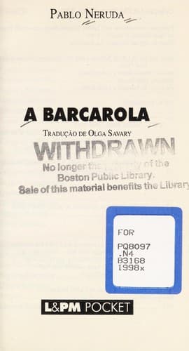 Tapa de A barcarola
