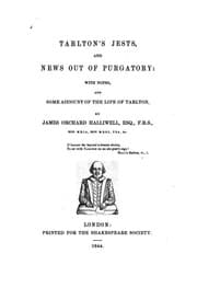 Tapa de Tarlton's Jests and News Out of Purgatory