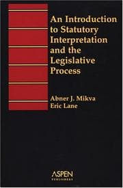 Tapa de An introduction to statutory interpretation and the legislative process