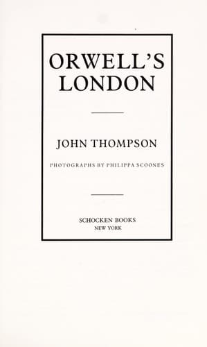 Tapa de Orwell's London