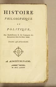 Tapa de Histoire philosophique et politique des etablissements & du commerce des Européens dans les deux Indes. Tome premier [-sixieme]