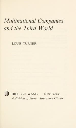 Tapa de Multinational companies and the third world