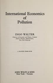Tapa de International economics of pollution