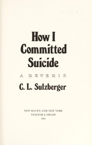 Tapa de How I committed suicide