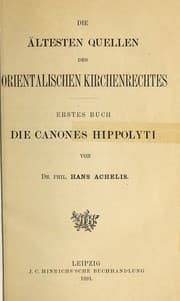 Tapa de Die Canones Hippolyti