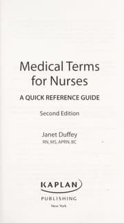 Tapa de Medical terms for nurses