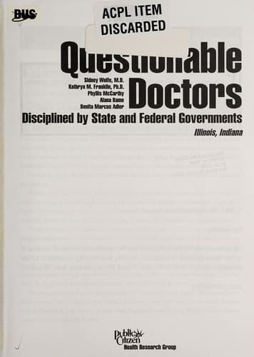 Tapa de Questionable doctors