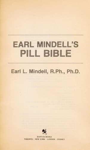 Tapa de Earl Mindell's Pill bible