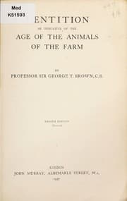 Tapa de Dentition as indicative of the age of the animals of the farm