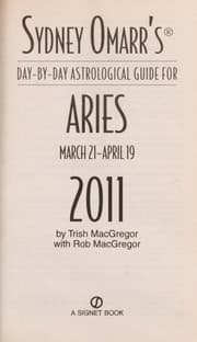 Tapa de Sydney Omarr's day-by-day astrological guide for Aries, March 21-April 19, 2011