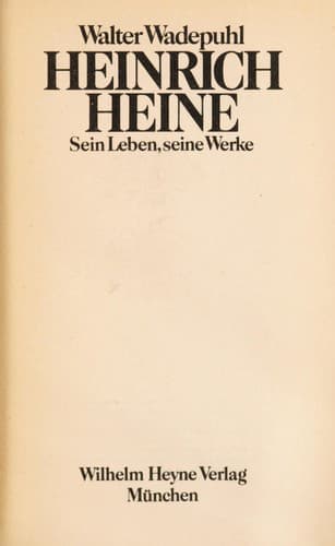 Tapa de Heinrich Heine