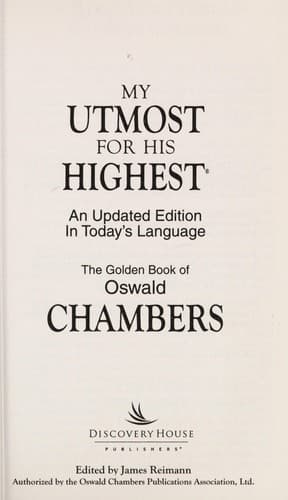 Tapa de My utmost for His Highest