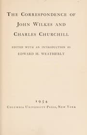 Tapa de The correspondence of John Wilkes and Charles Churchill